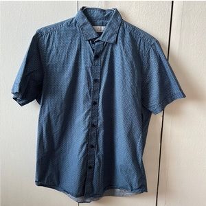 Toscano Firenze Patterned Short Sleeve Button Down Shirt